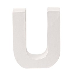 Papp-Buchstabe weiss U 10x3,5cm