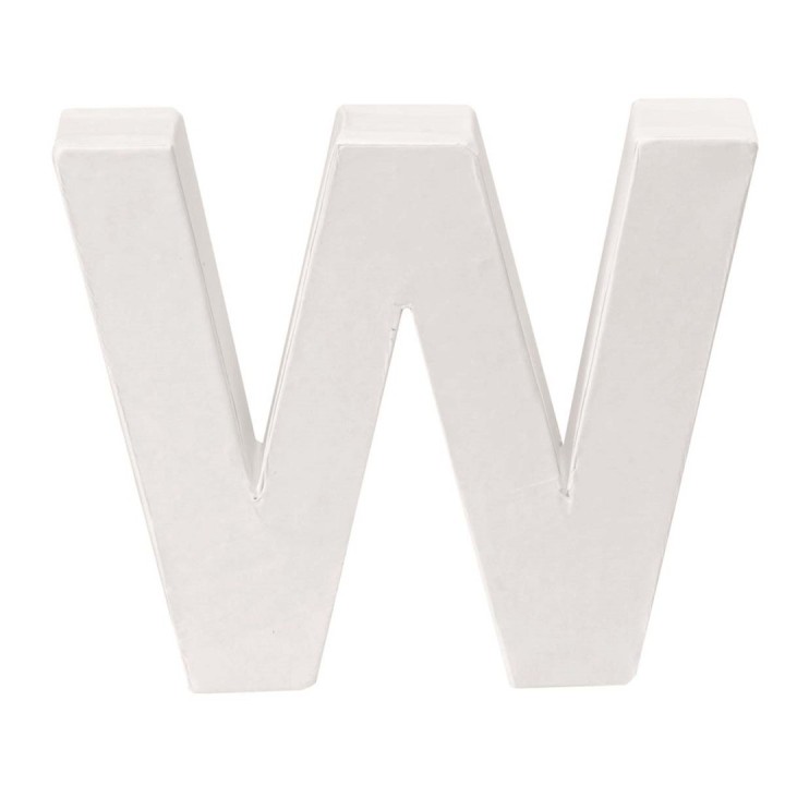 Papp-Buchstabe weiss W 10x3,5cm