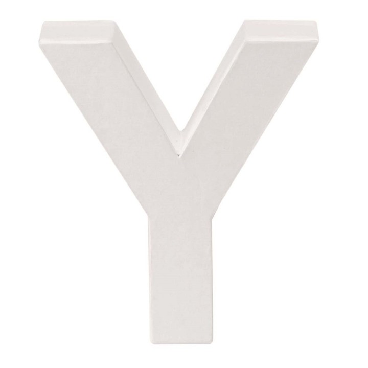 Papp-Buchstabe weiss Y 10x3,5cm