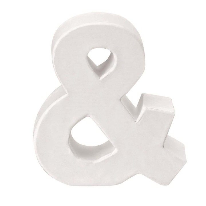 Papp-Zeichen weiss & 10X3,5cm