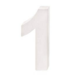 Papp-Zahl weiss 1 10X3,5cm