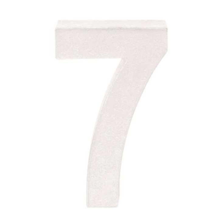 Papp-Zahl weiss 7 10X3,5cm