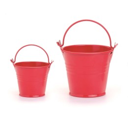 Eimer aus Metall 8x7cm rot