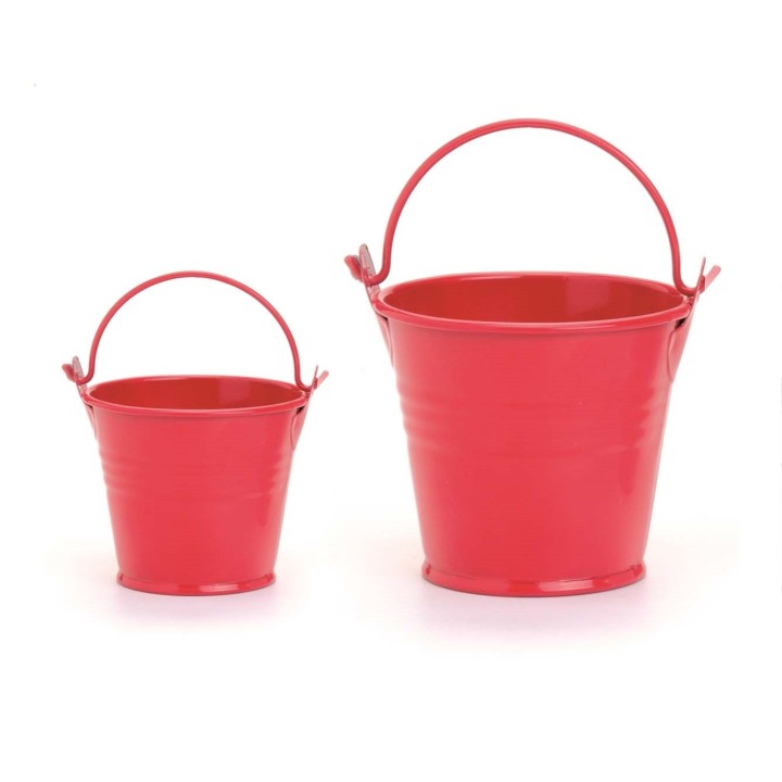 Eimer aus Metall 8x7cm rot