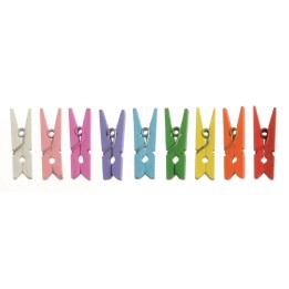 Pinces à linge en bois 2,5cm 64pcs assortis