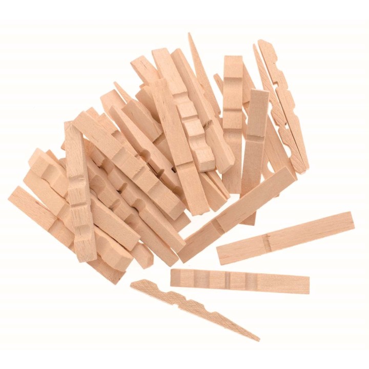 Halb-Wäscheklammern aus Holz 72mm 100 Stück