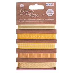 Rubans déco 5x100cm tons jaune