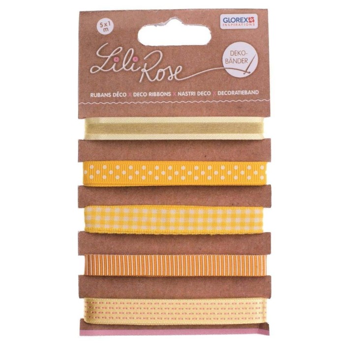 Rubans déco 5x100cm tons jaune