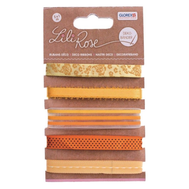 Deco ribbon 5x100cm orange/yellow colours