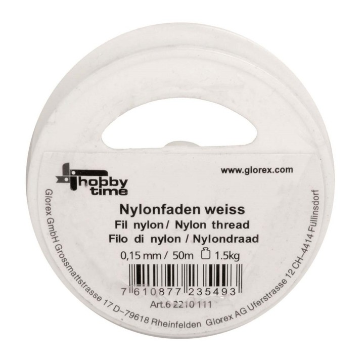 Nylon thread white Ø 0,15mm, 50m