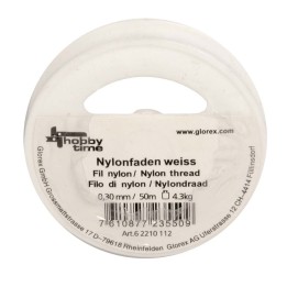 Fil nylon blanc Ø 0,30mm, 50m