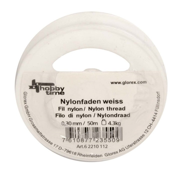 Nylon thread white Ø 0,30mm, 50m