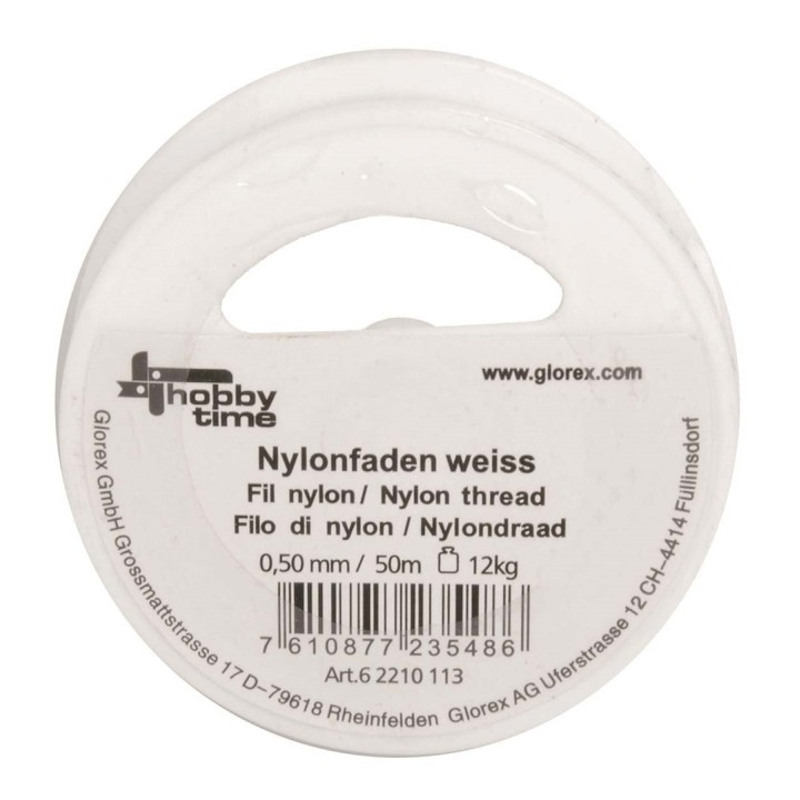 Nylonfaden weiss 0,50mm 50m