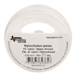 Fil nylon blanc 0,40mm 50m