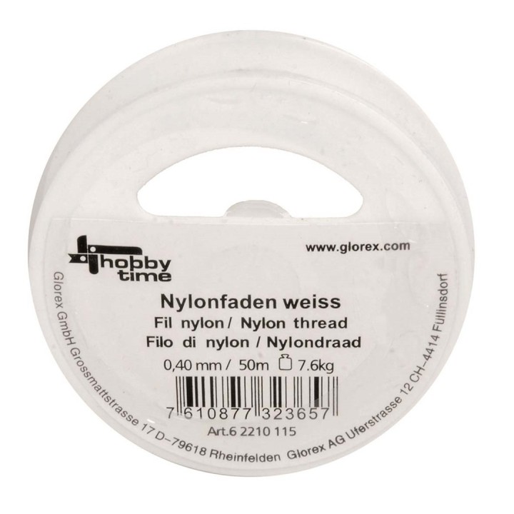 Nylon thread white 0,40mm 50m