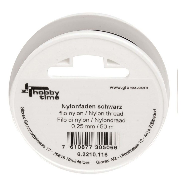 Fil nylon noir 0,25mm 50m