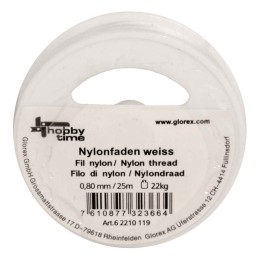 Fil nylon blanc 0,80mm 25m