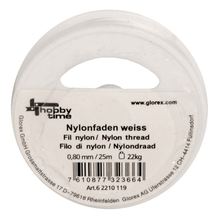 Nylonfaden weiss 0,80mm 25m