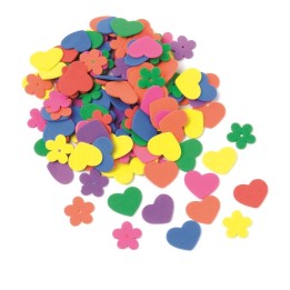 Moosgummi Set Blumen/Herzen ca. 140 Stück