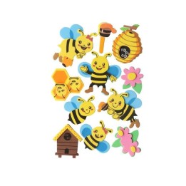 3D Moosgummi, 11-teilig. Bienen 6x4,5cm, selbstklebend