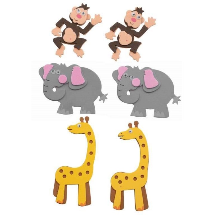 Stickers en mousse 12pcs Afrique 2, autocollant