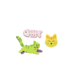 Stickers en mousse 18 pcs chats, autocollant