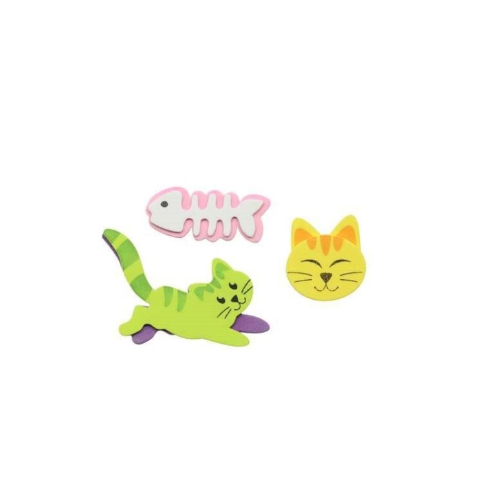 Moosgummi Sticker 18 Stück, Katzen, selbstklebend