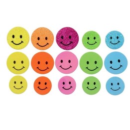 Moosgummi Sticker 30 Stück Smileys, selbstklebend