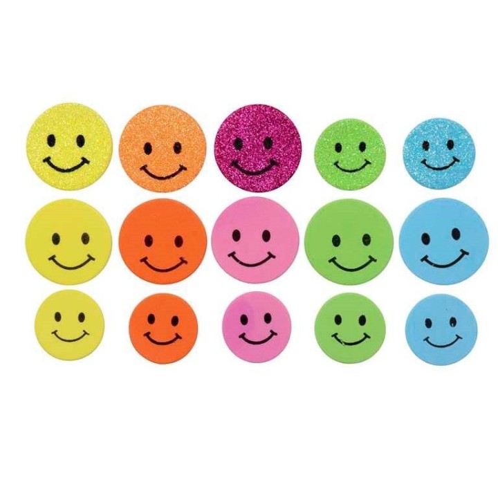 Moosgummi Sticker 30 Stück Smileys, selbstklebend