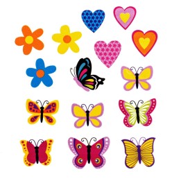 Moosgummi-Stickers, 27-teilig Schmetterlinge, selbstklebend