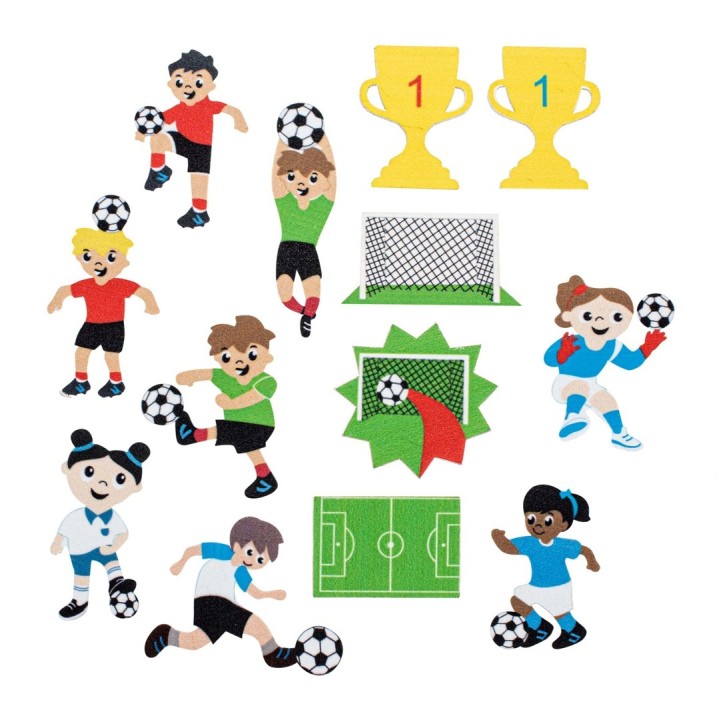Moosgummi-Stickers, 29-teilig Fußball, selbstklebend