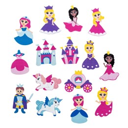 Stickers en mousse 30pcs princesse, autocollant