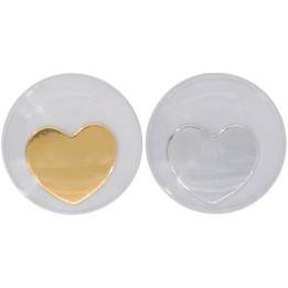 Yeux mobiles coeur, 4pcs or/argent, 35mm autocollant