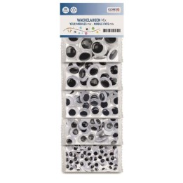 Yeux mobiles mix, 270 pcs 7,10,12,15,18mm