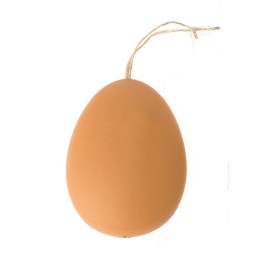 Oeuf plat à accrocher 6cm brun 1pce