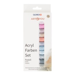 Acrylic paint set, pastel 12pcs 12ml each