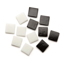 Mosaïque en verre grand pack. 600g noir/blanc