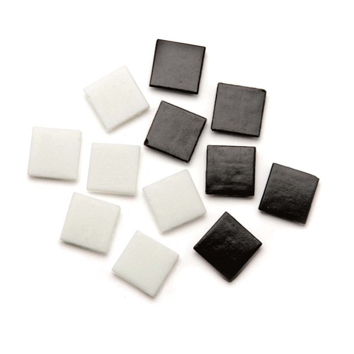 Mosaïque en verre grand pack. 600g noir/blanc