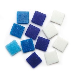 Mosaïque en verre grand pack. 600g bleu