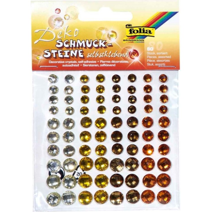 Schmucksteine sparkeling gelb, 80 Stück selbstklebend