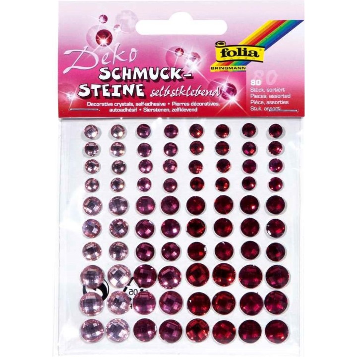 Schmucksteine sparkeling rot, 80 Stück selbstklebend
