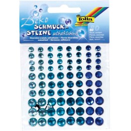 Schmucksteine sparkeling blau, 80 Stück selbstklebend