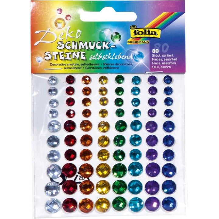 Schmucksteine sparkeling rainbow, 80 Stück selbstklebend