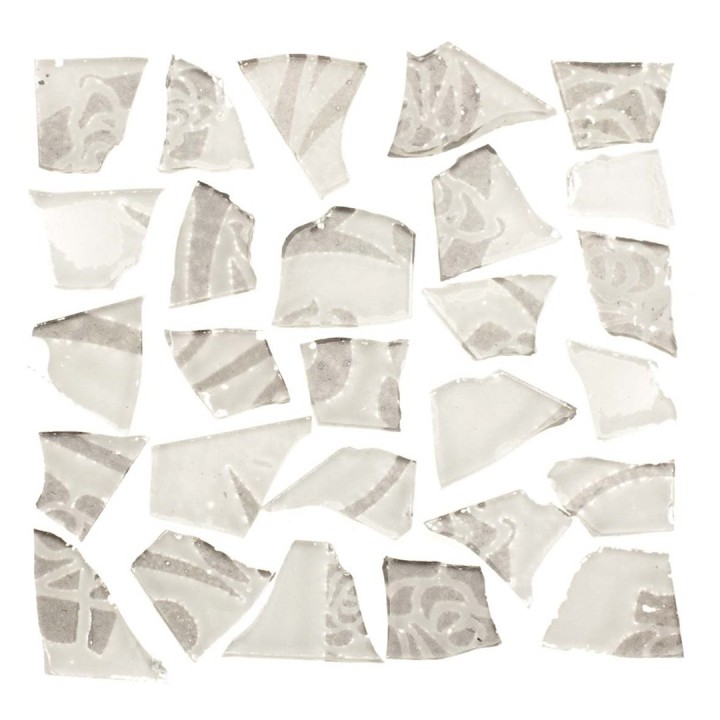 Retro-Mosaic 100g 2mm stark, weiss/silber