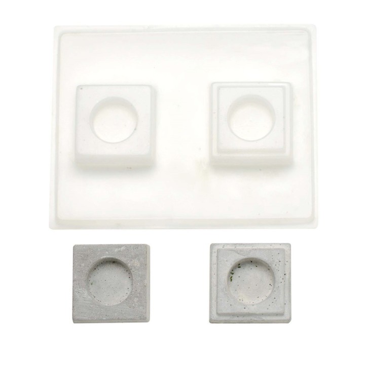 Relief mould candle holder  7x7cm square