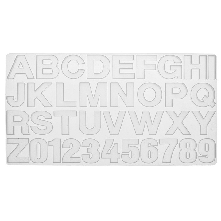 Silicone mould 36x19cm letters & numbers 36pcs