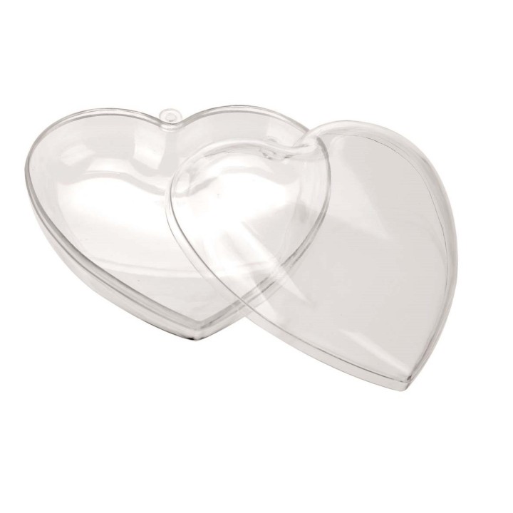 Coeur en plastique transparent 125mm