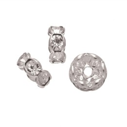 Anneau rond 6pcs 4x8mm cristal