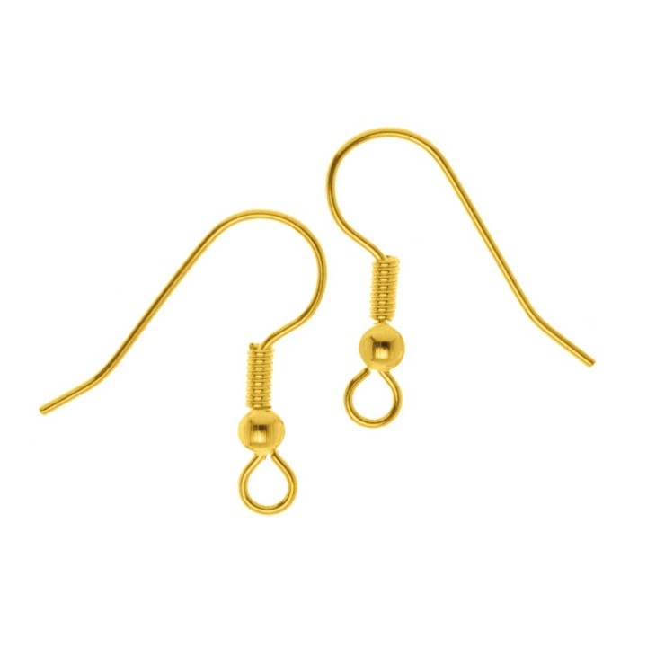 Ohrbügel mit Kugel 4 Stück 20mm goldfarben