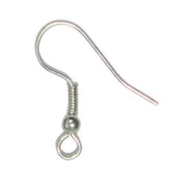 Ohrbügel mit Kugel 4 Stück 20mm silberfarben